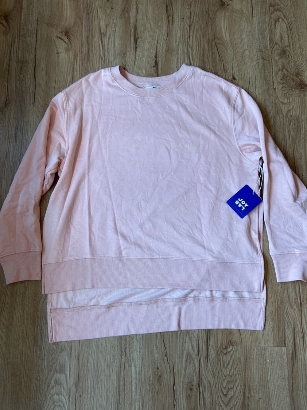 NWT JoyLab XXL Light Peach Crewneck Sweatshirt with side slits